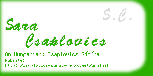 sara csaplovics business card